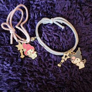 1 Pair Sanrio Kuromi & My Melody Magnetic Couple Bracelet Friendship Rubber Band